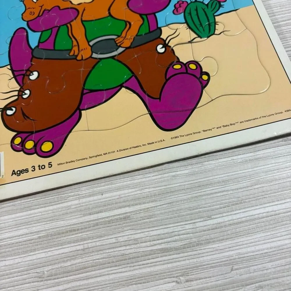 VTG 90s BARNEY Rodeo puzzle by milton bradley excellent condition